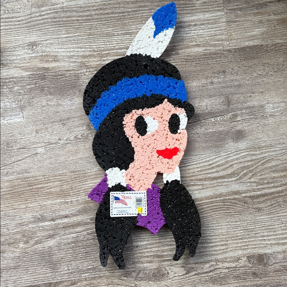 Vintage Melted Plastic Popcorn Thanksgiving Decor~Pilgrim and Native Amr Indian - Picture 6 of 6